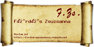 Fördős Zsuzsanna névjegykártya